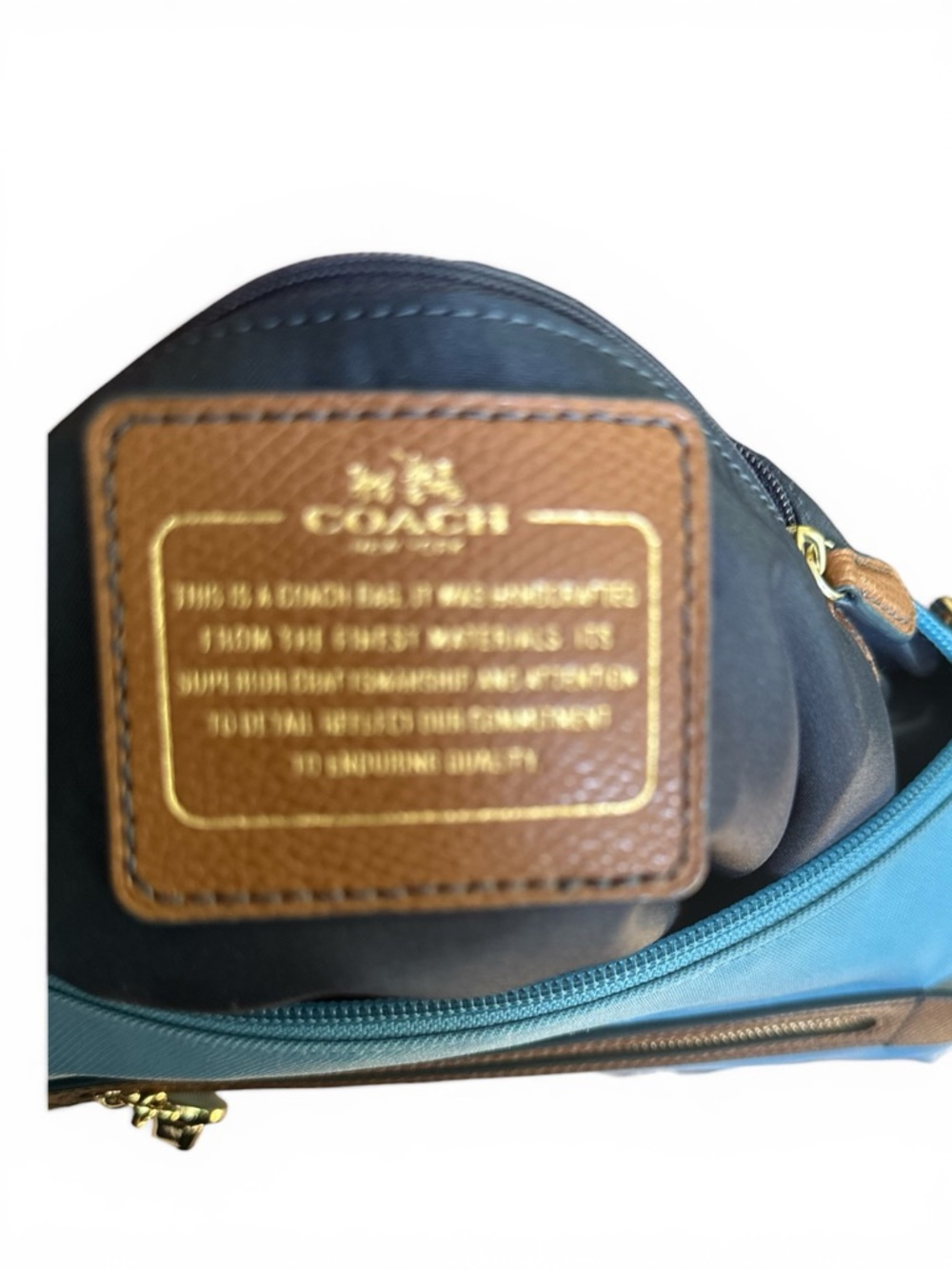 Coach Sawyer Crossbody Bag Blue Nylon Leather Trim NWT Dust Bag - Picture 8 of 16